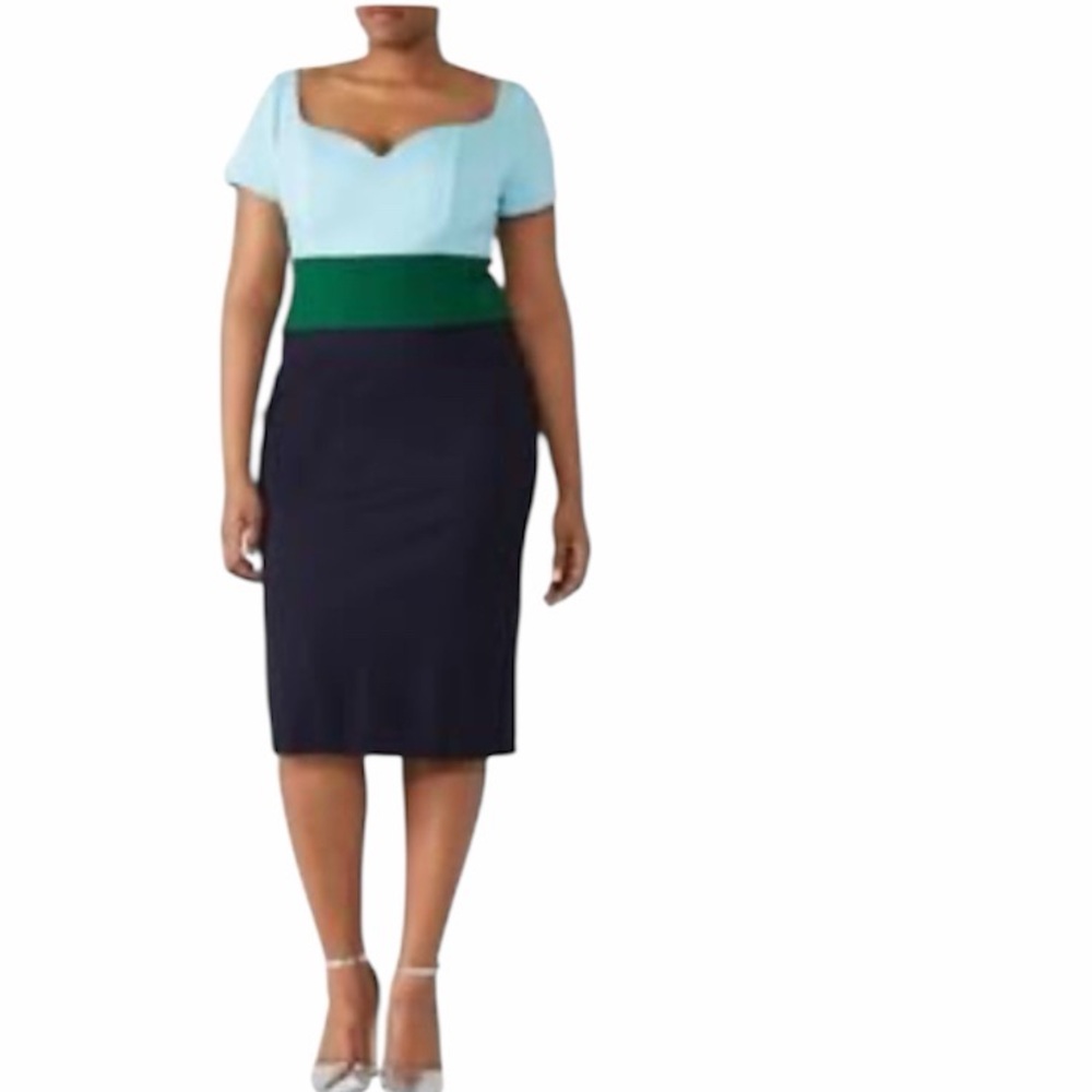 Jason Wu x ELOQUII Sweetheart Neckline Sheath Color Block Size 16